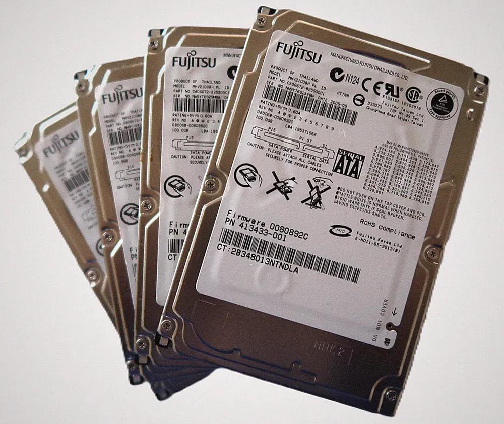 Lot of 4 Fujitsu MHV2100BH PL 5400rpm 8MB 1.5Gbps 2.5" 100gb Sata hard drive NEW