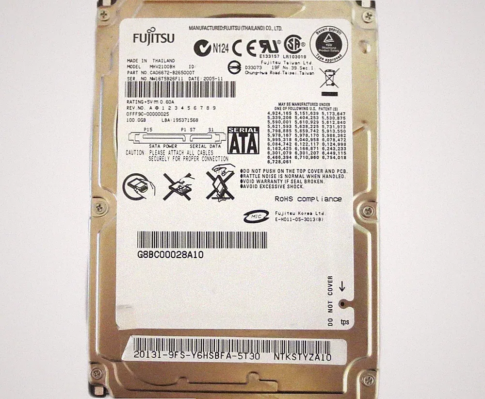 MHV2100BH CA06672-B265000T 0FFF9C-00000025 (NW1) Thailand 100gb 2005-11