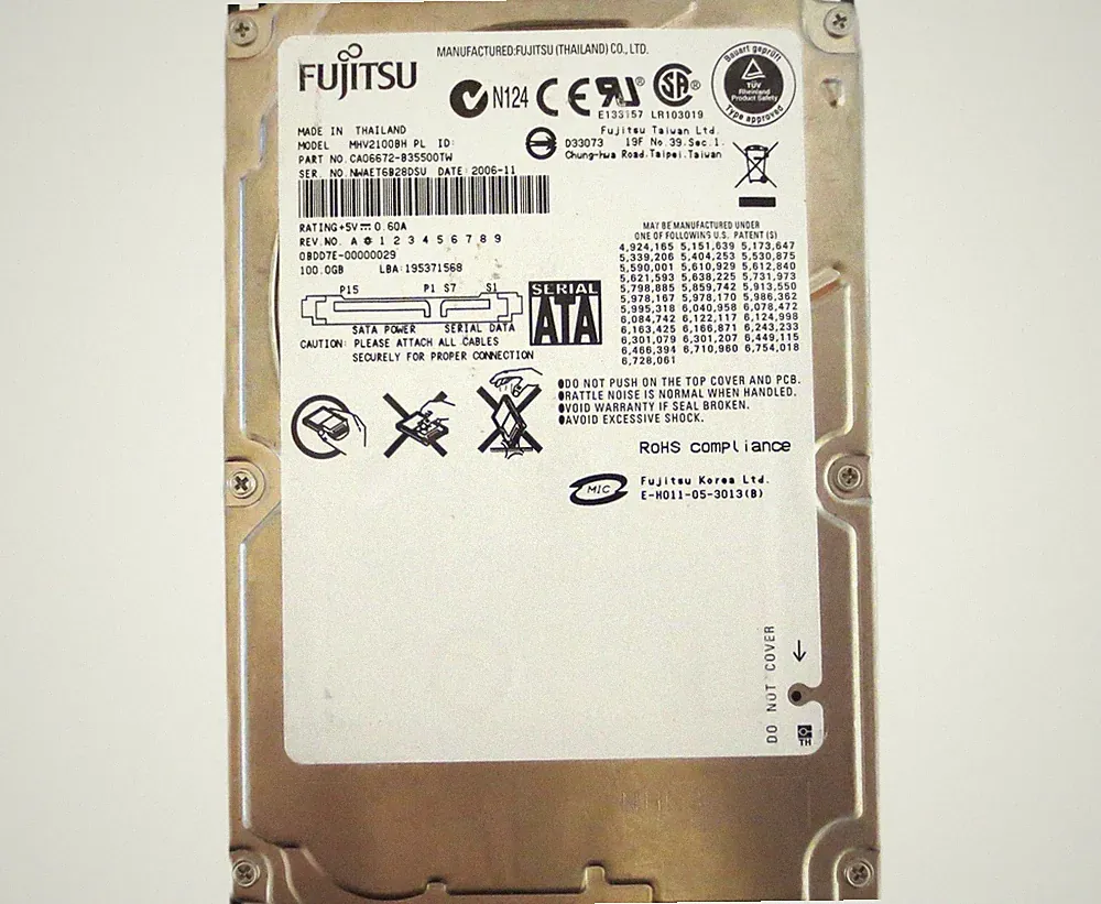 MHV2100BH PL CA06672-B35500TW 0BDD7E-00000029 (NWA) Thailand 100gb 2006-11